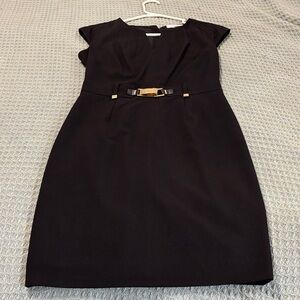 Calvin Klein Black Dress with Gold Buckle